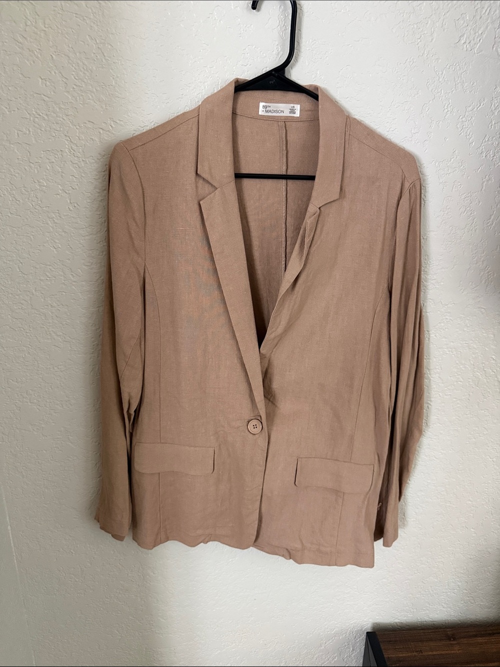 Madison Beige-Taupe Single-Button Blazer - Picture 4 of 5